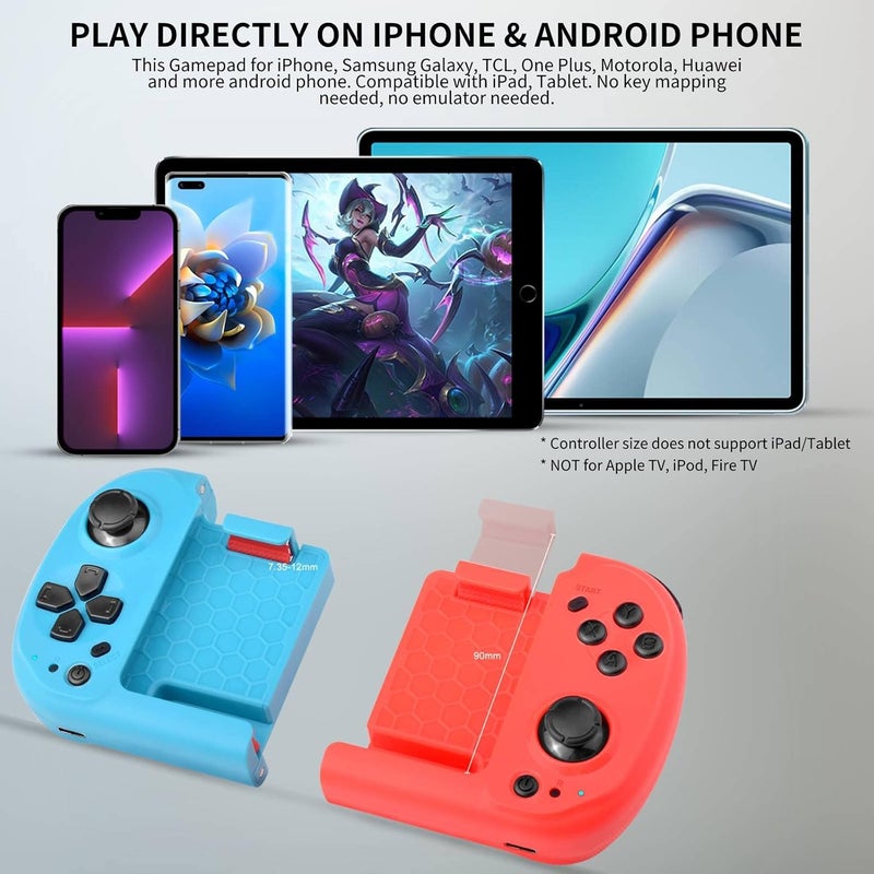 arVin Phone Game Controller for iPhone iOS Android with Magnetic Storage, Mini Pocket Size Gamepad for iPhone 15/14/13, Samsung Galaxy 23/22/21, TCL, One Plus, Call of Duty Mobile, Genshin, Diablo - Image 2